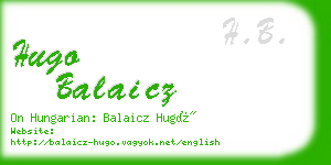 hugo balaicz business card